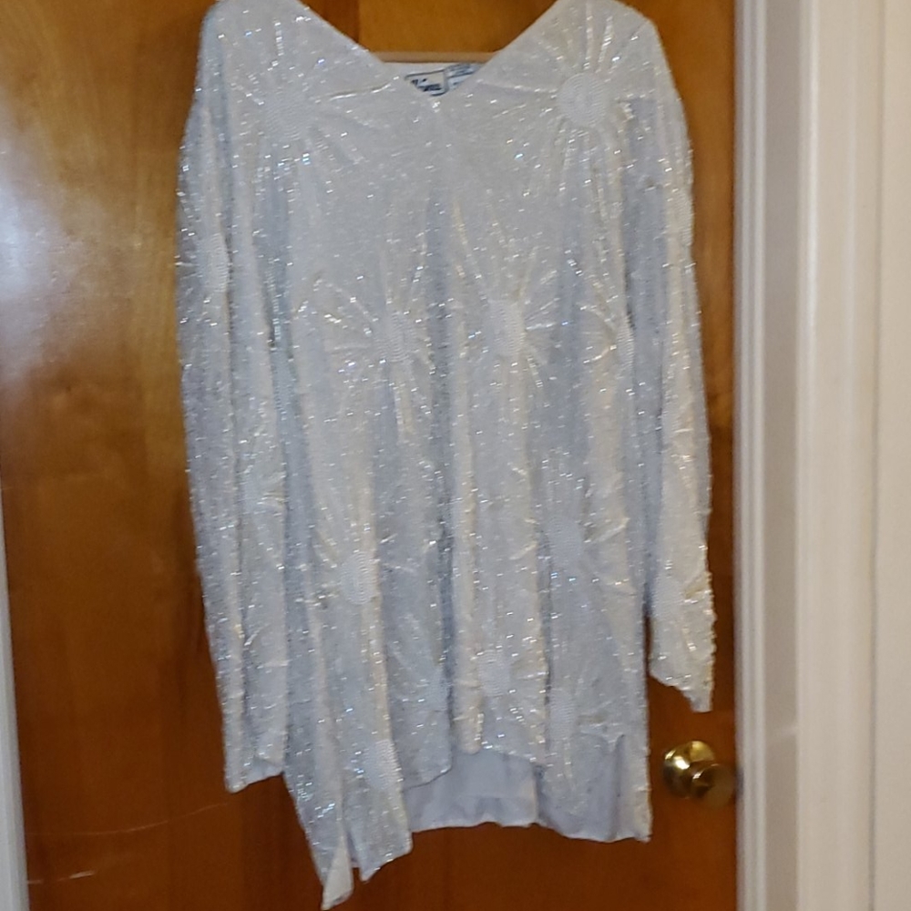 Stunning Sequined Long Dress Top